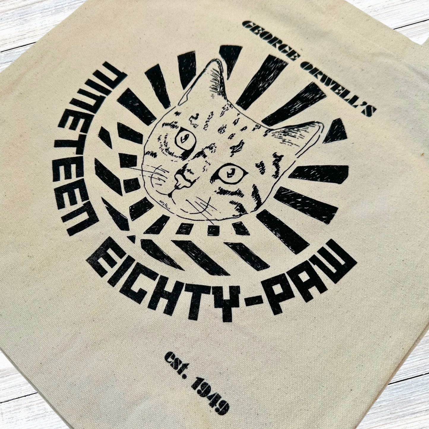 George Orwell's Nineteen Eighty-Paw Fairtrade Organic Shopper Tote Bag
