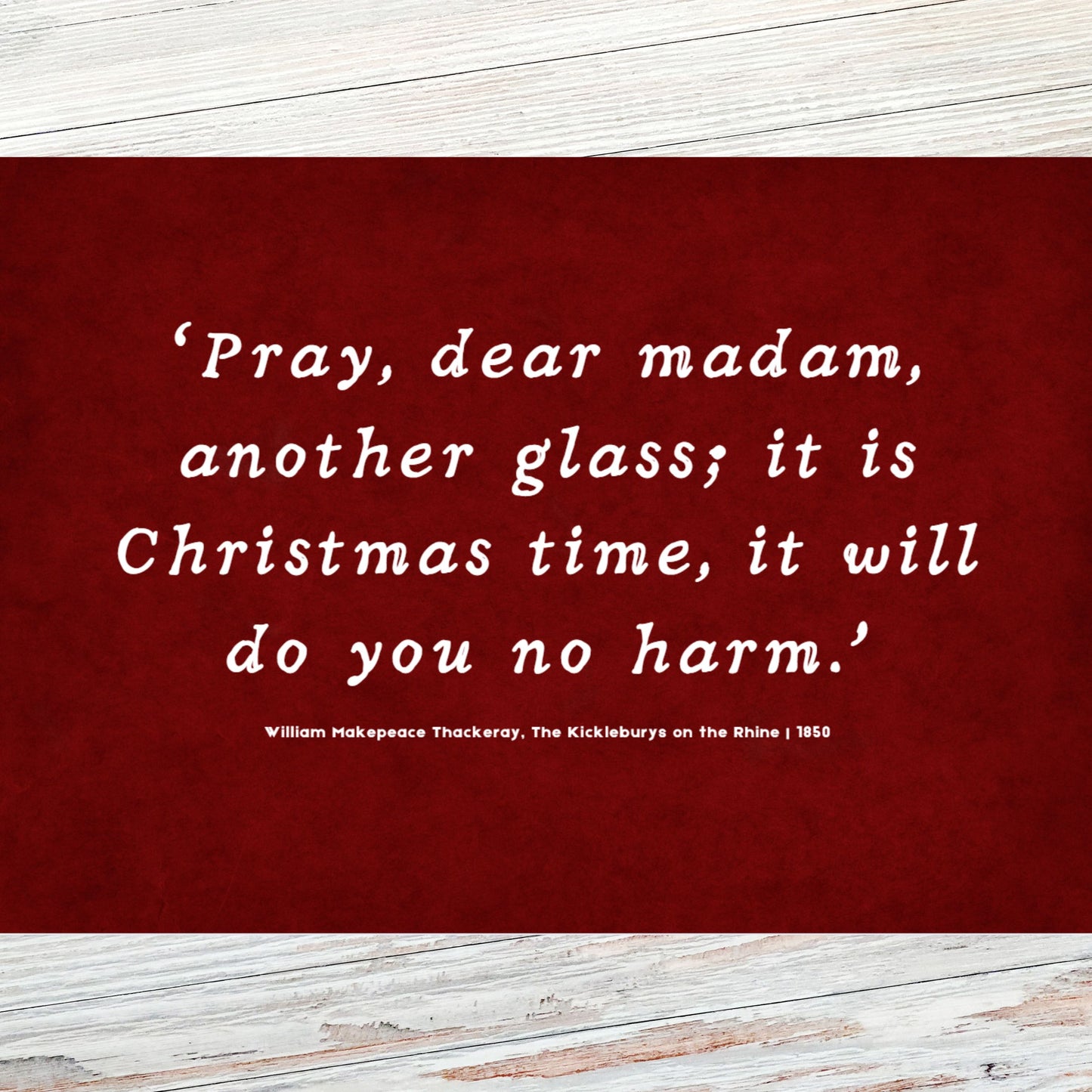 William Makepeace Thackeray Humorous Christmas Literary Quote Postcard