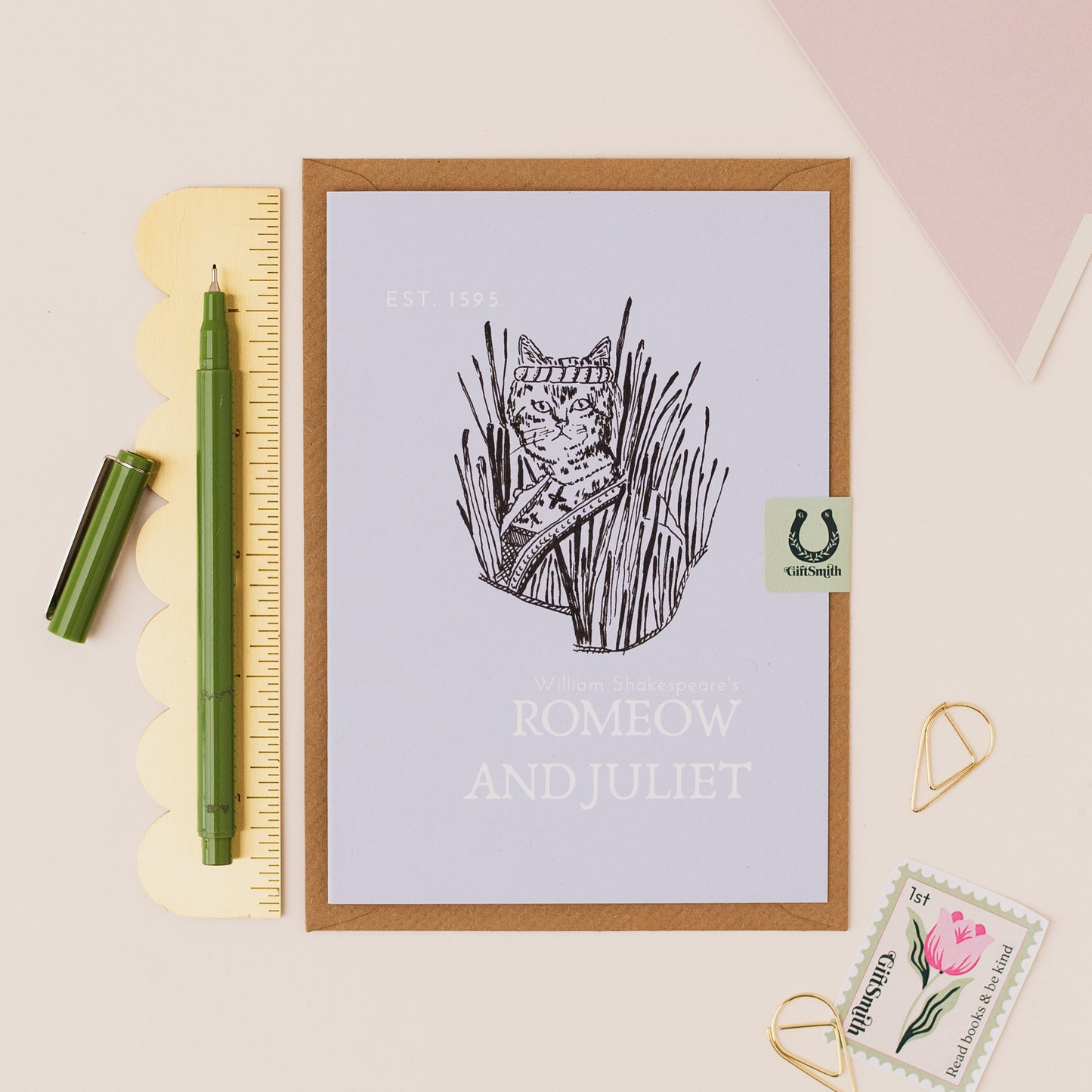 Romeow and Juliet Cat Lover Greetings Card