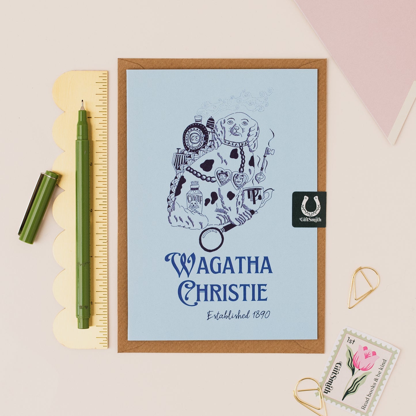 Wagatha Christie Dog Lover Greetings Card