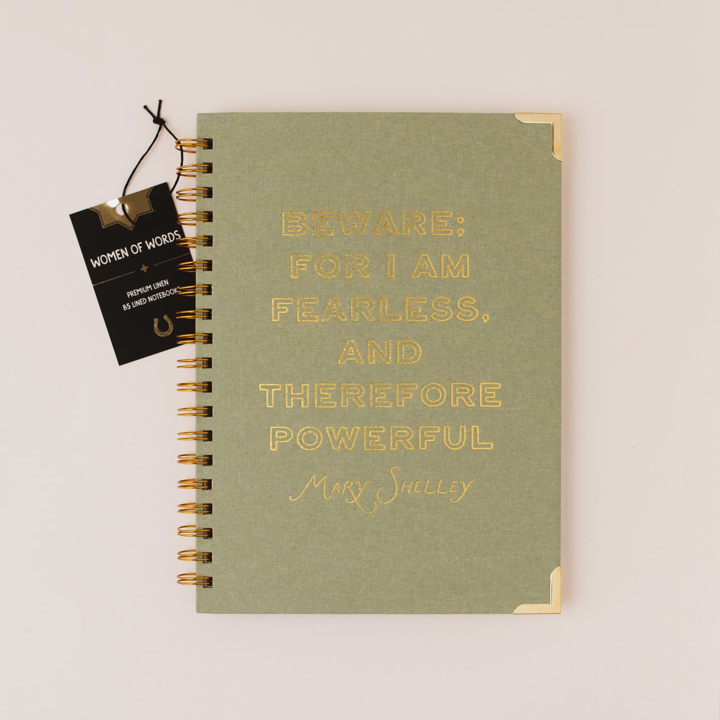 Mary Shelley Literary Quote Linen Spiral Notebook