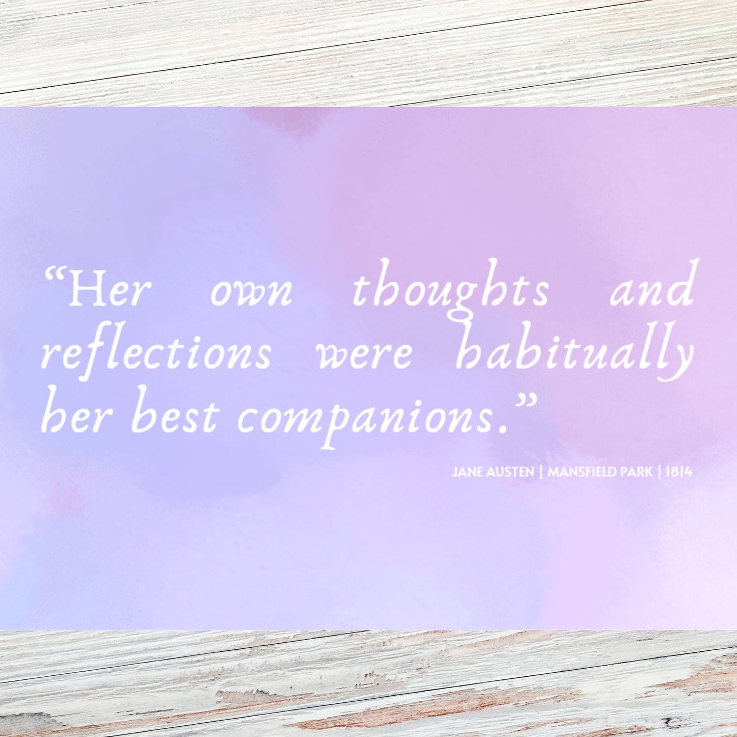 Jane Austen Reflections Literary Quote Postcard