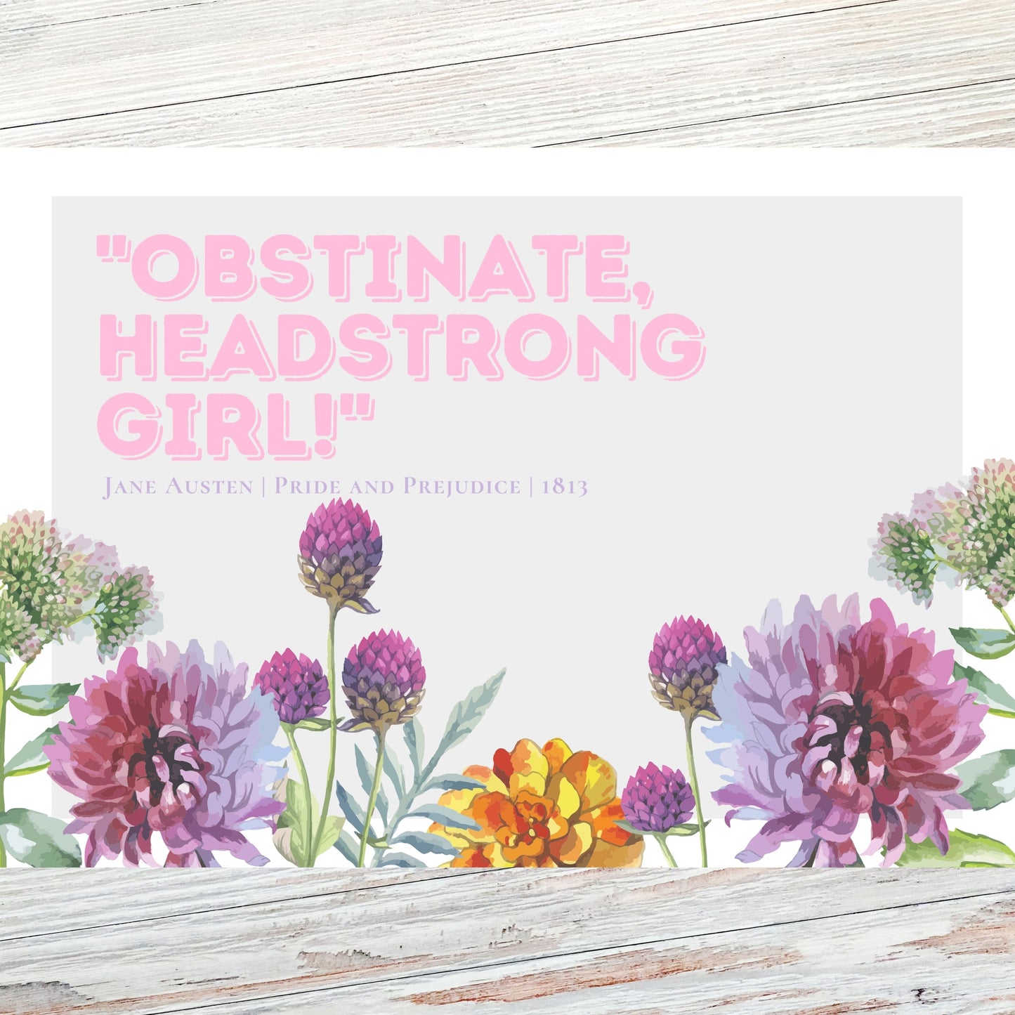 Jane Austen Literary Quote Postcard