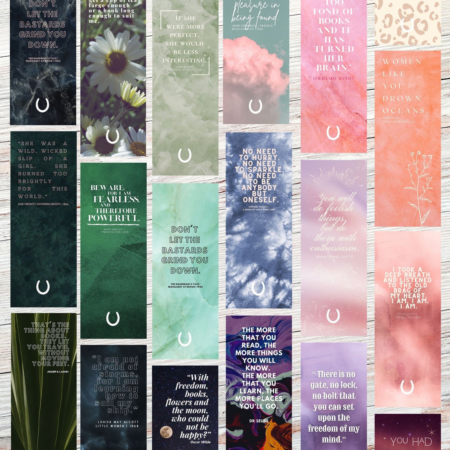 Classic Literary Quote Bookmarks | The Full Collection - Set of 18