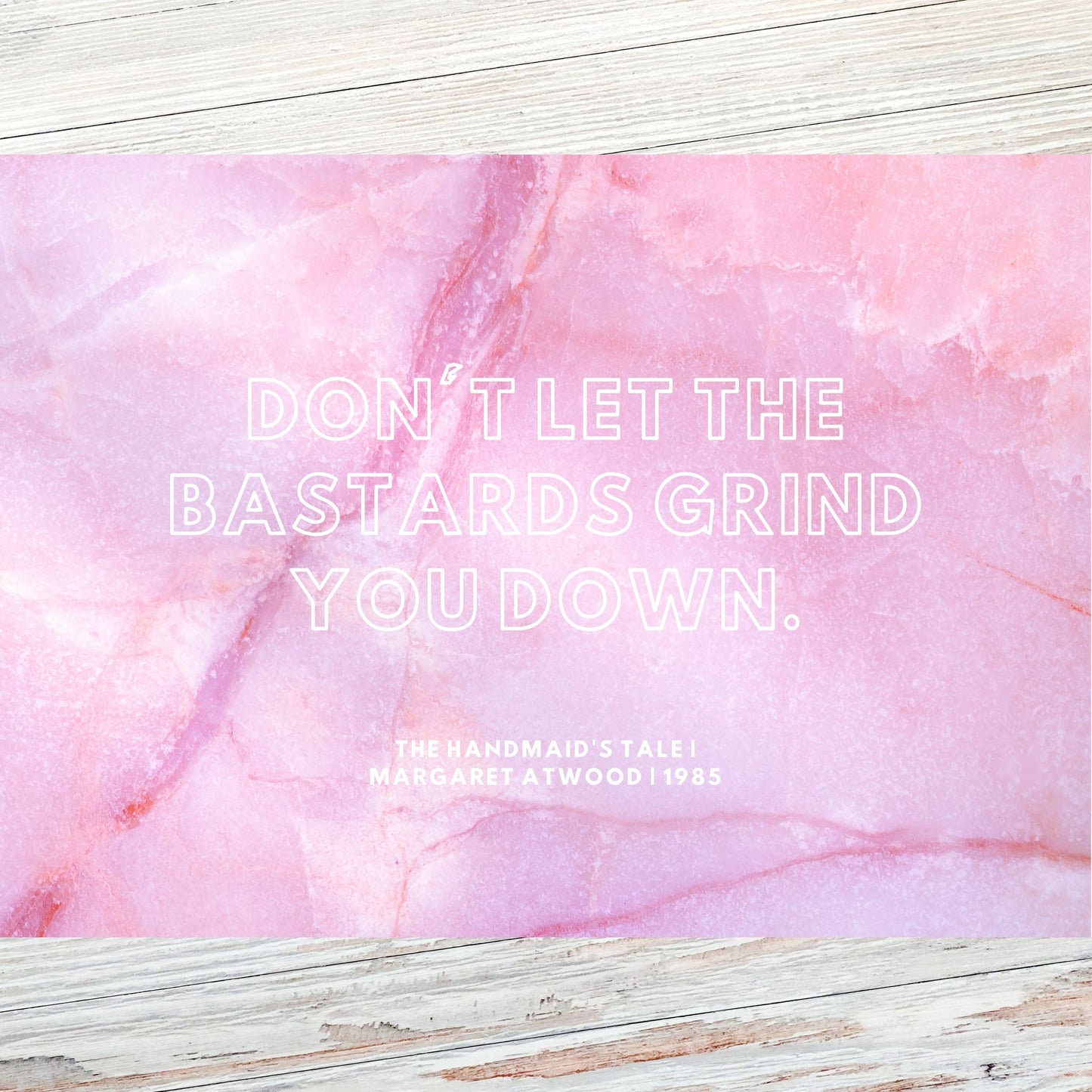 Margaret Atwood Literary Quote Postcard (Pink)