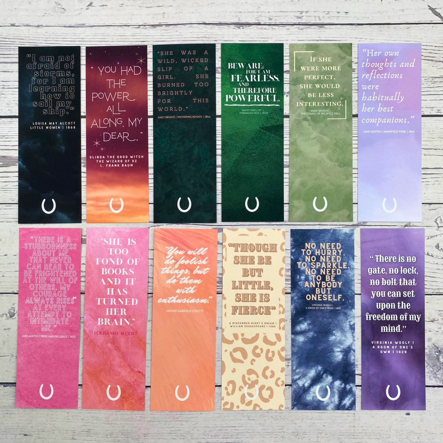 Empowering Feminist Literary Quote Bookmarks - Set of 12