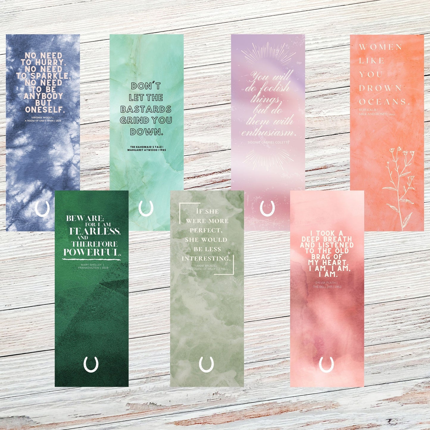 Feminist Classic Literary Quote Bookmarks - Set of 7