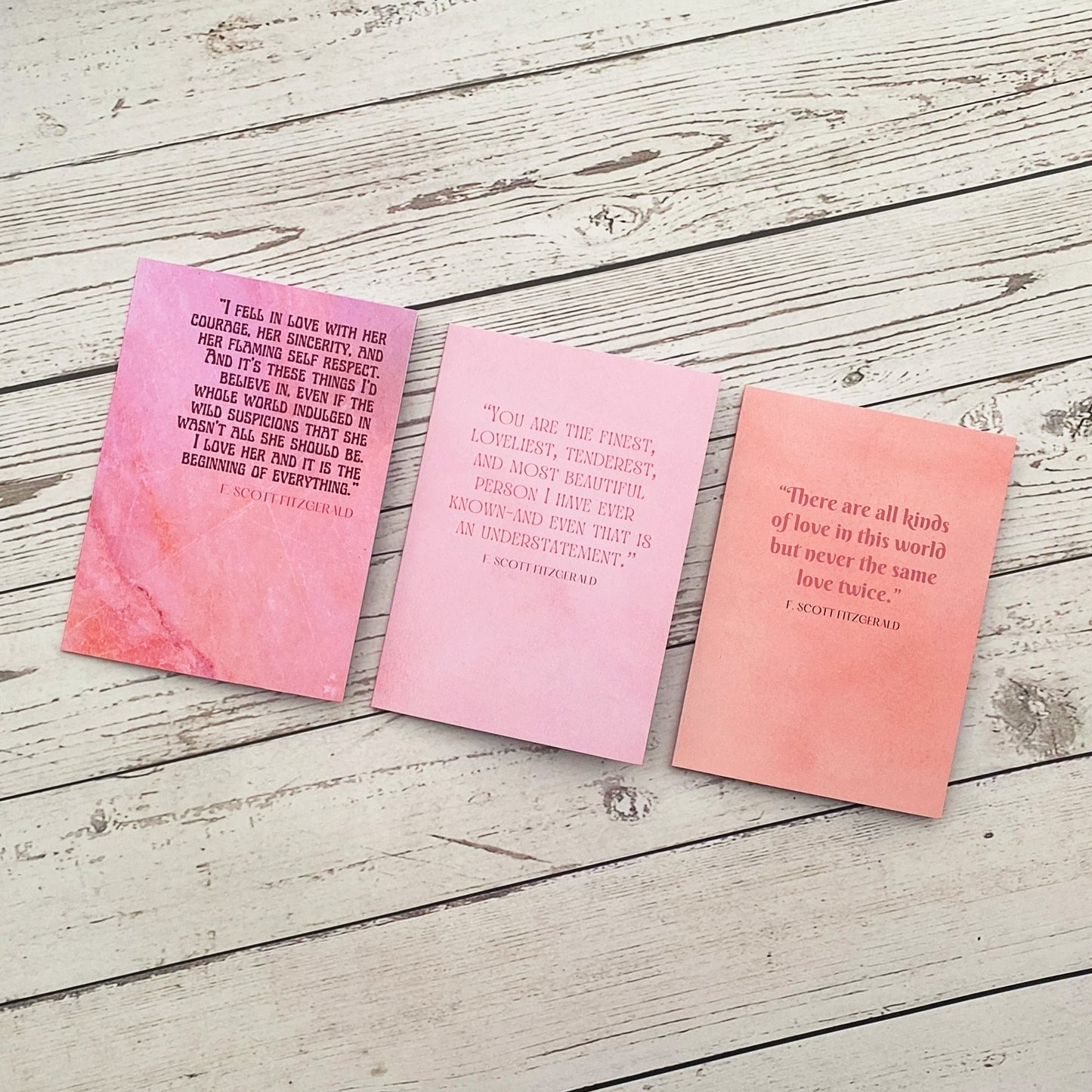 'I Fell in love with her courage...' F Scott Fitzgerald Valentine's Day Card