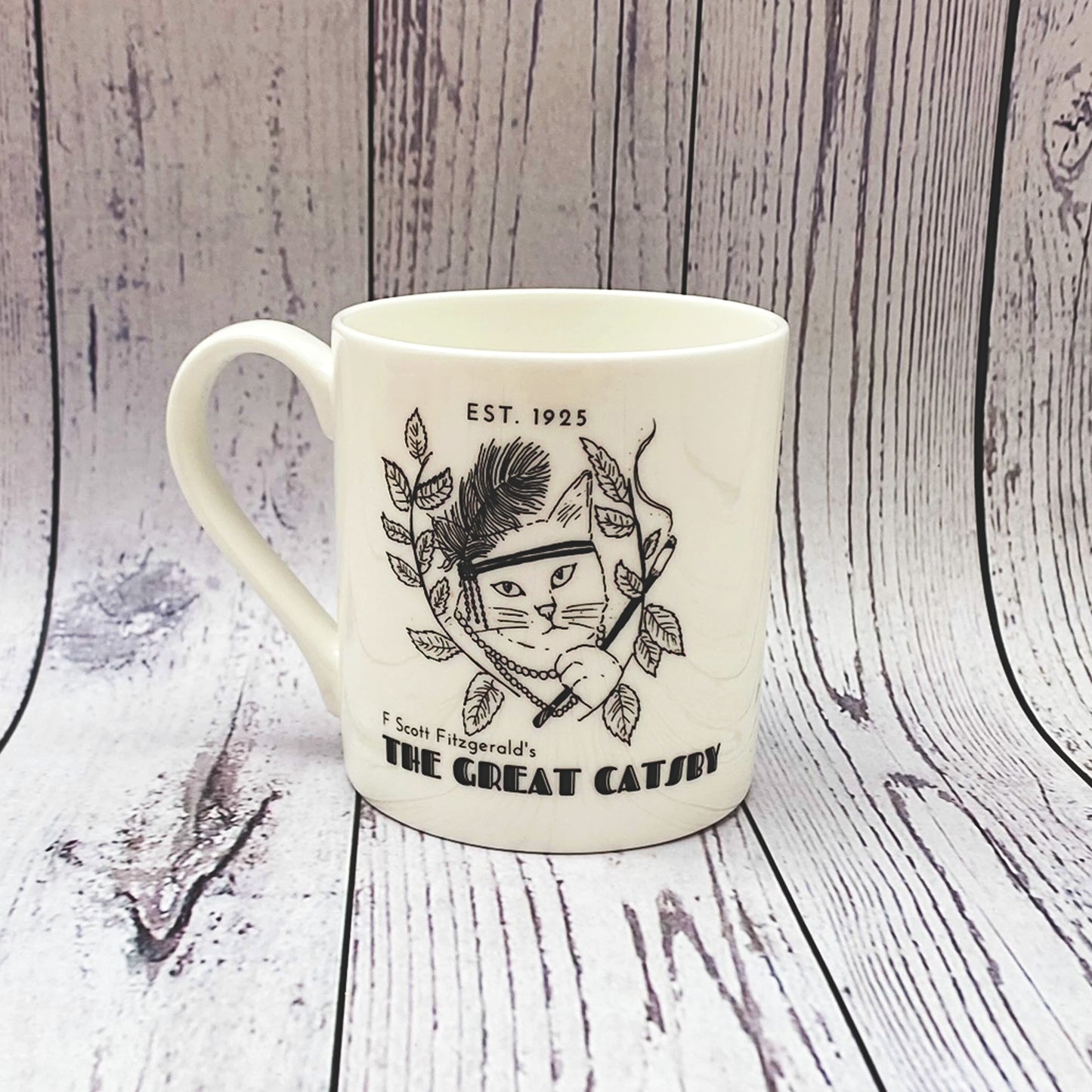 The Great Catsby Literary Cat Bone China Mug