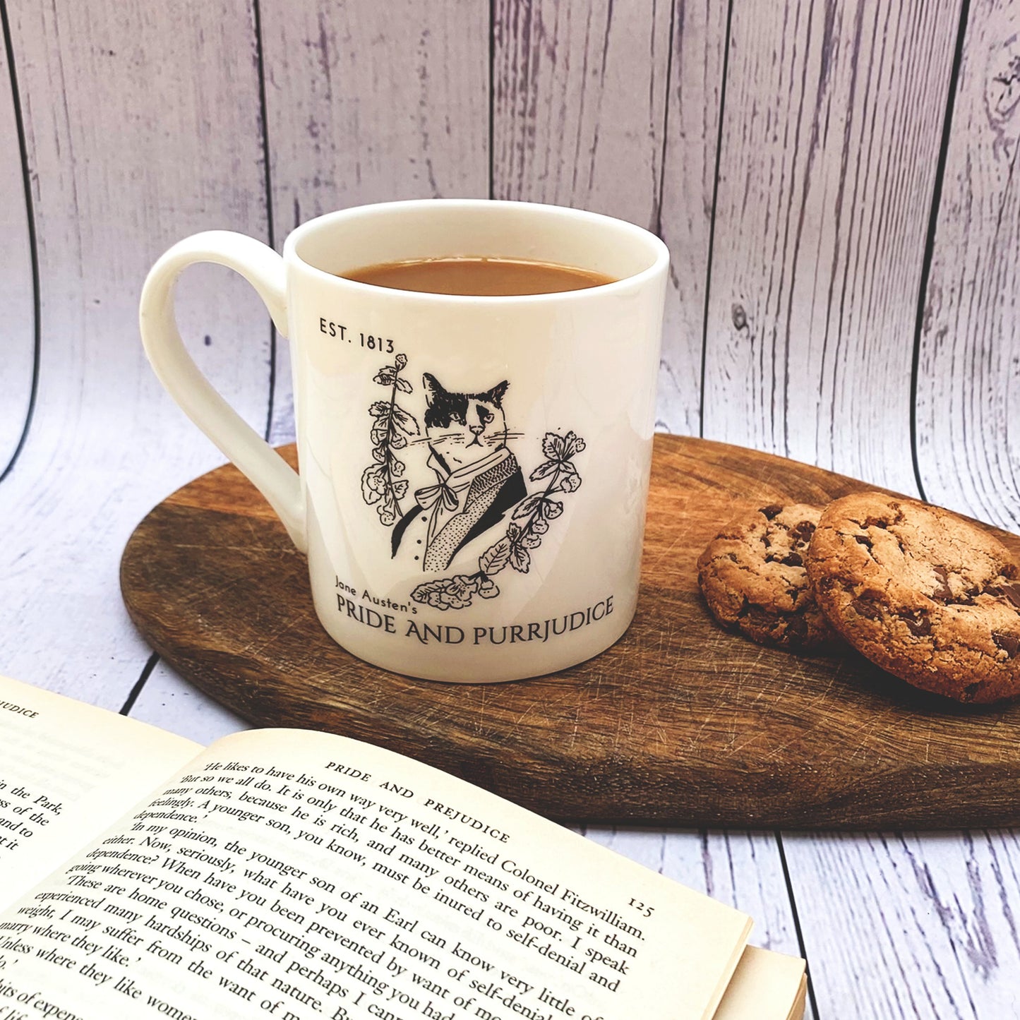 Mr Darcy Pride and Purrjudice Bone China Mug