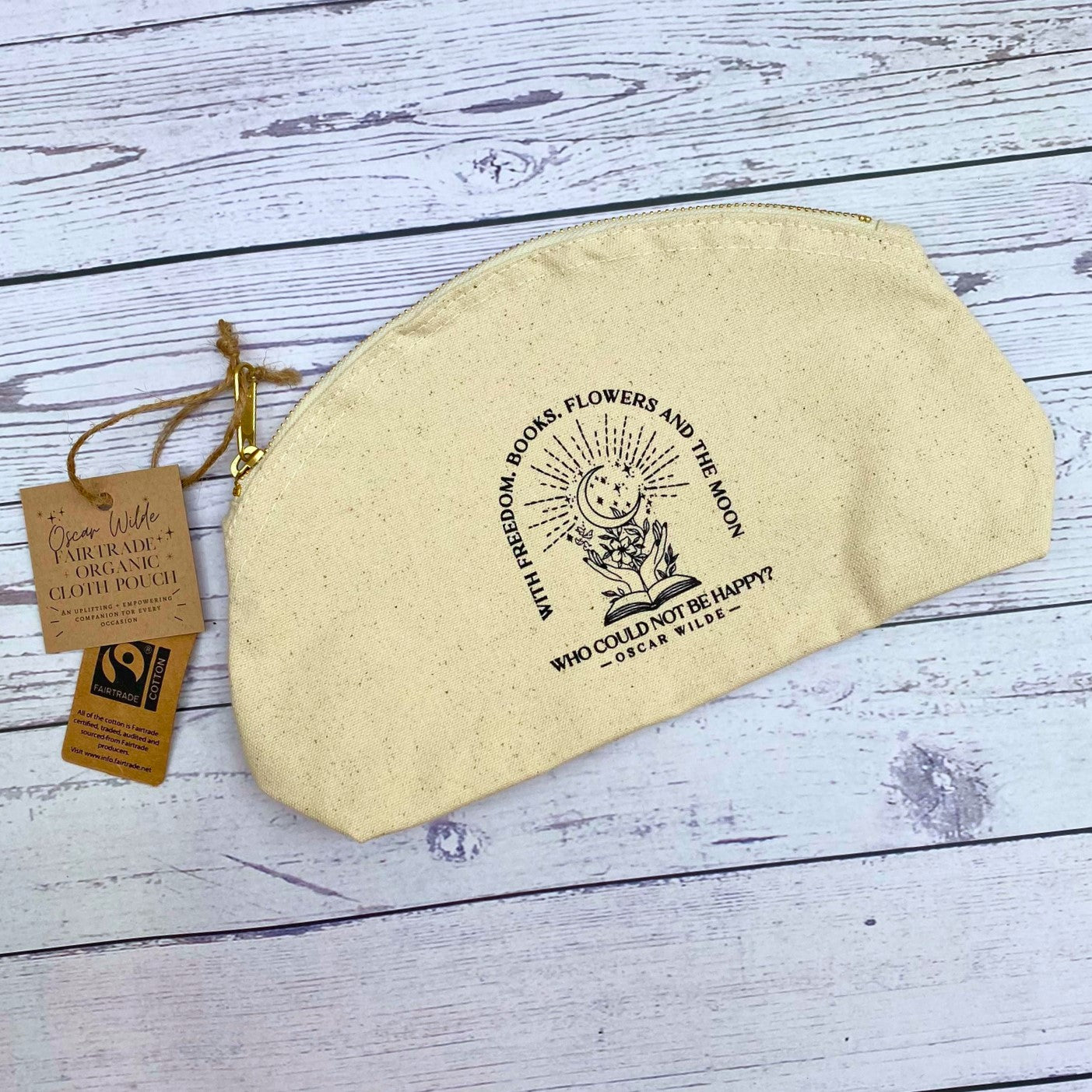 Oscar Wilde Fairtrade Organic Cotton Zip Pouch
