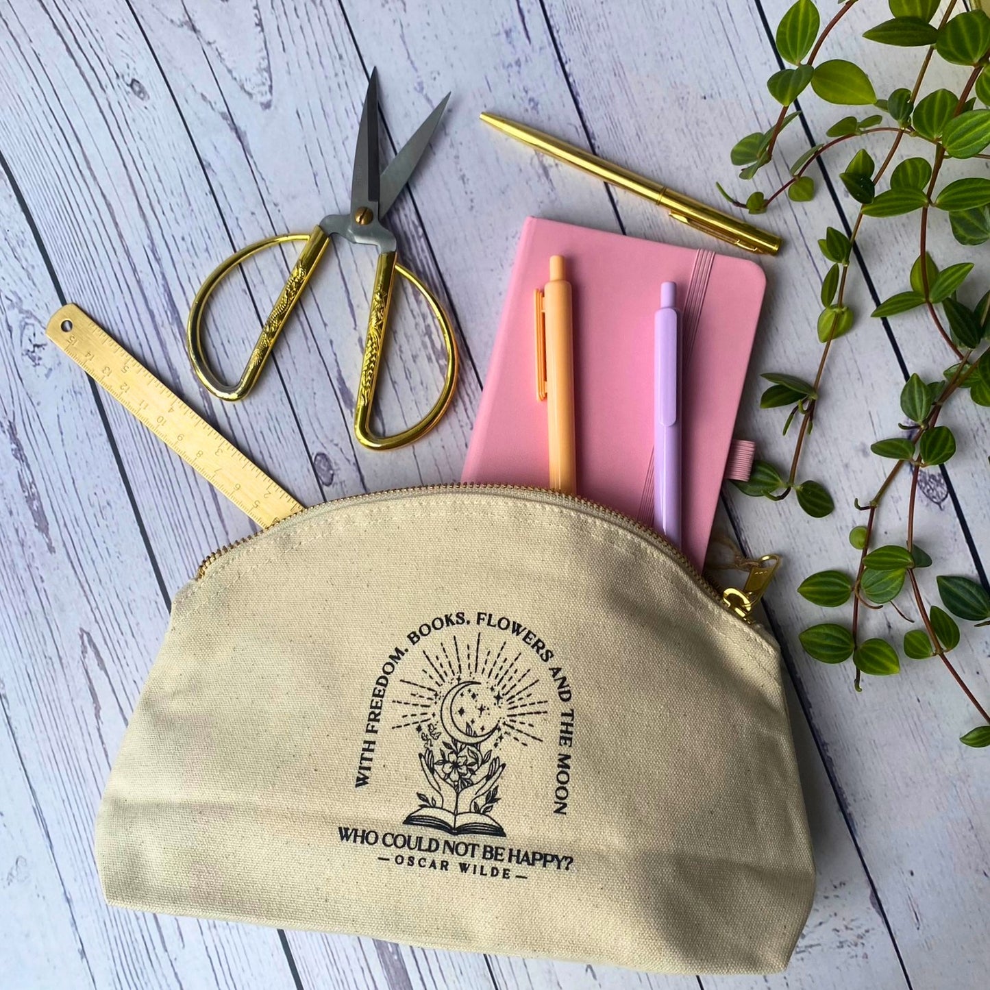 Oscar Wilde Fairtrade Organic Cotton Zip Pouch
