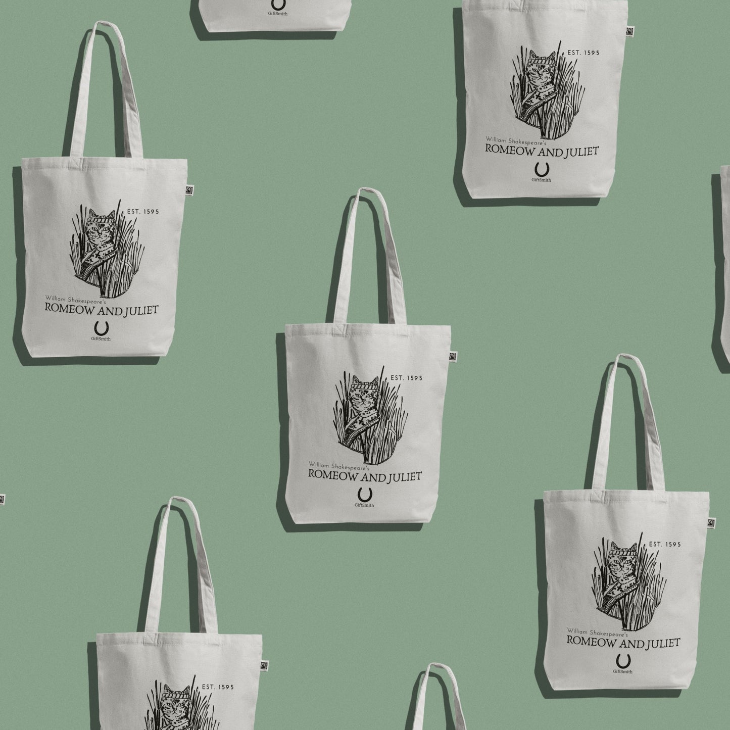 Romeow and Juliet Fairtrade & Organic Shopper Tote Bag