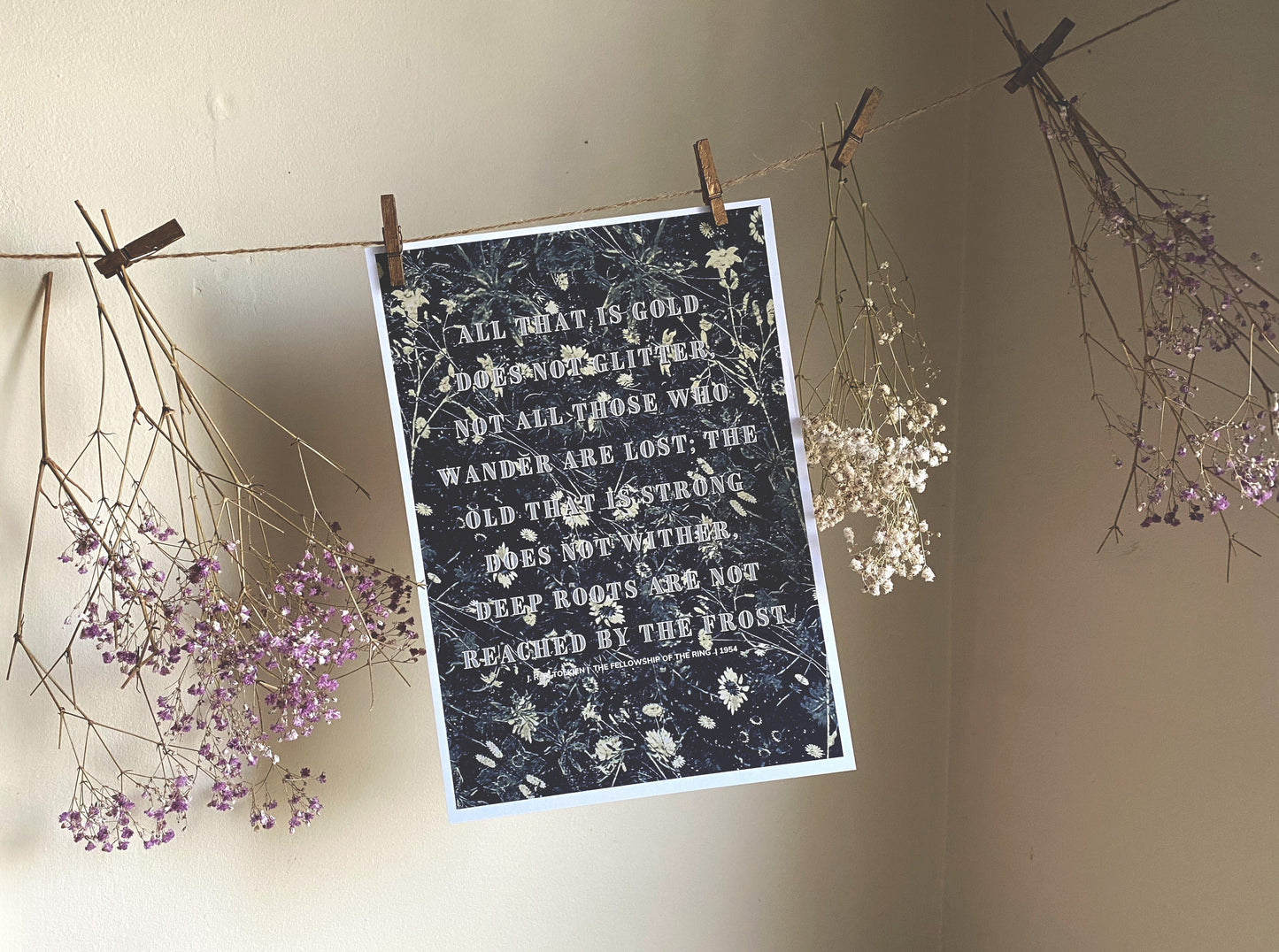 The Fellowship of the Ring - J.R.R.Tolkien | Inspirational Literary Quote Art Print | A4