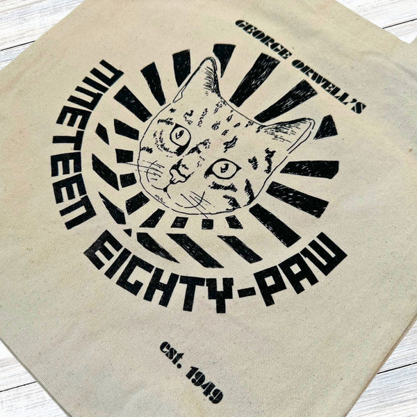 George Orwell's NINETEEN EIGHTY-PAW Fairtrade Organic Shopper Tote Bag