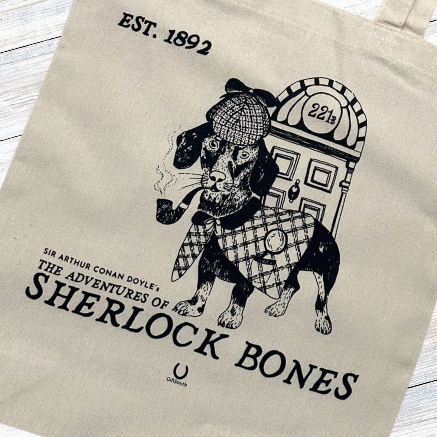 Sherlock Bones Fairtrade & Organic Cotton Shopper Tote Bag