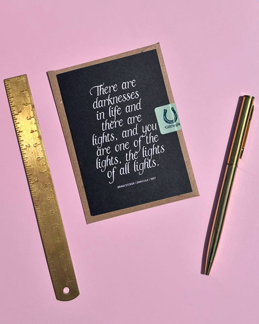 'There are darknesses in life...' Dracula Little Literary Greetings Card