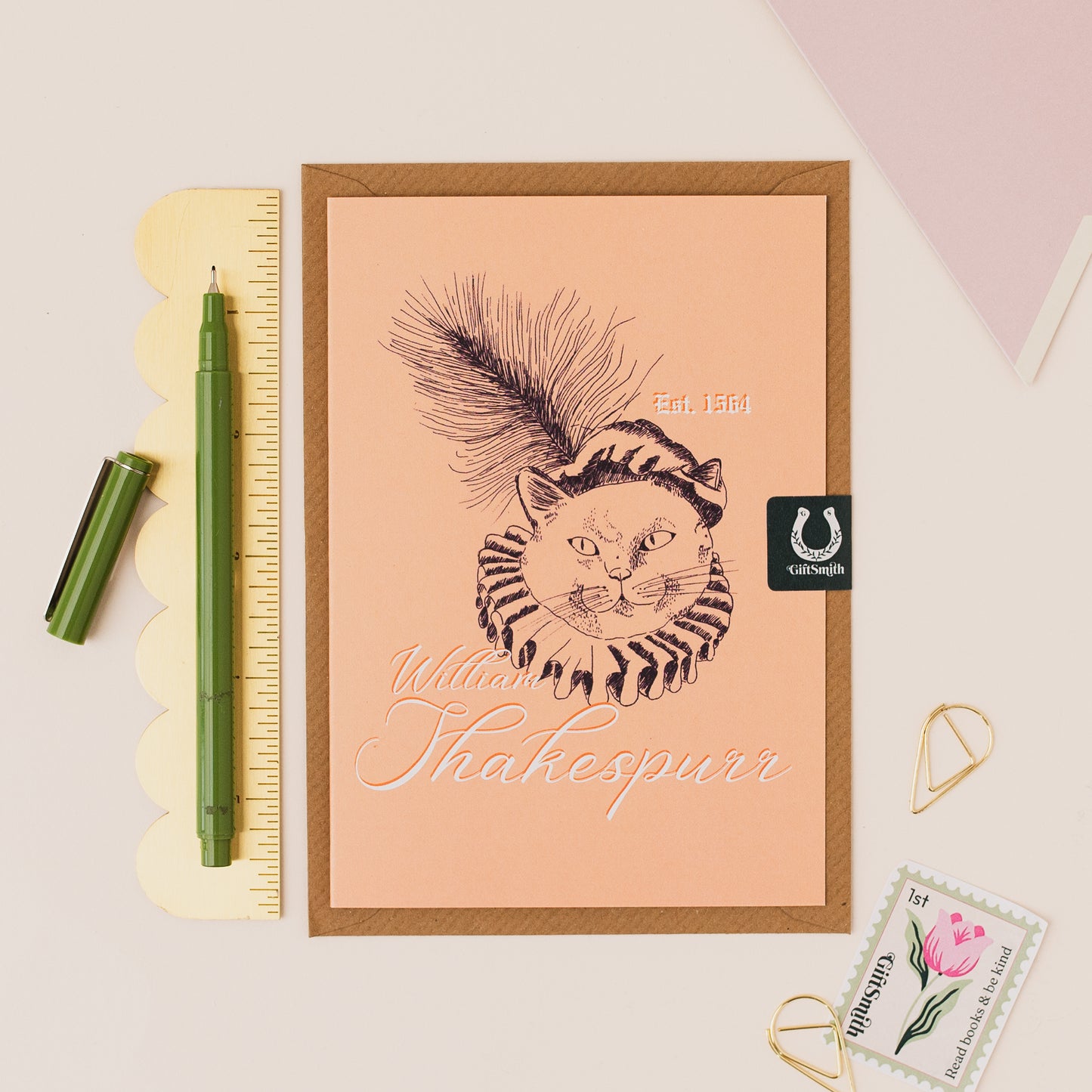 William Shakespurr Cat Lover Greetings Card
