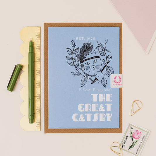 The Great Catsby Cat Lover Greetings Card