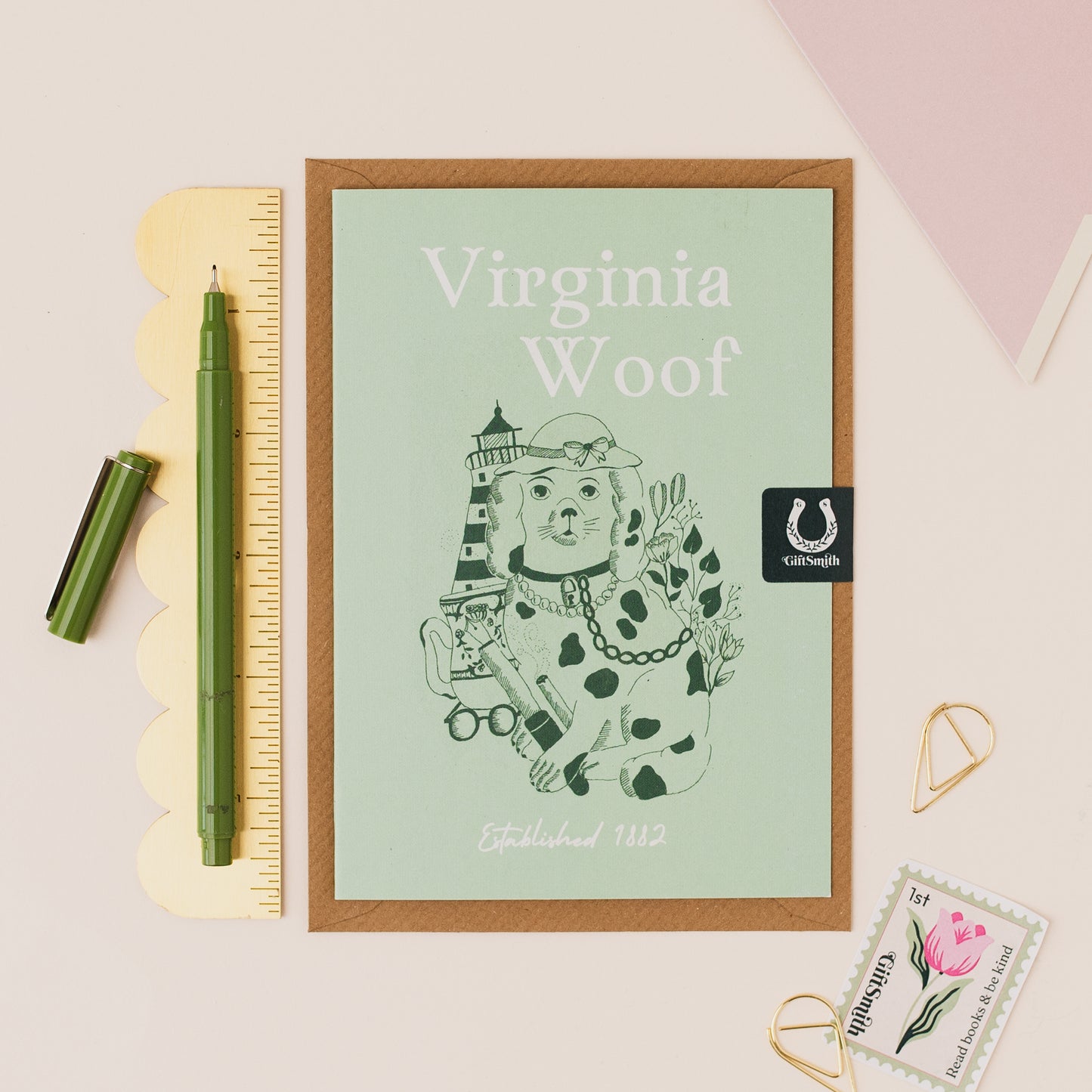 Virginia Woof Dog Lover Greetings Card