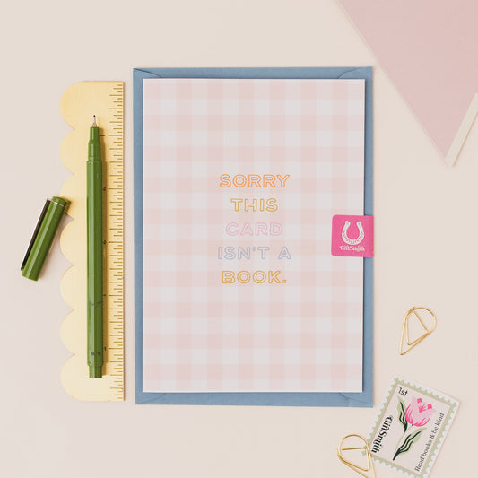 Sorry this card isn't a book Greetings Card