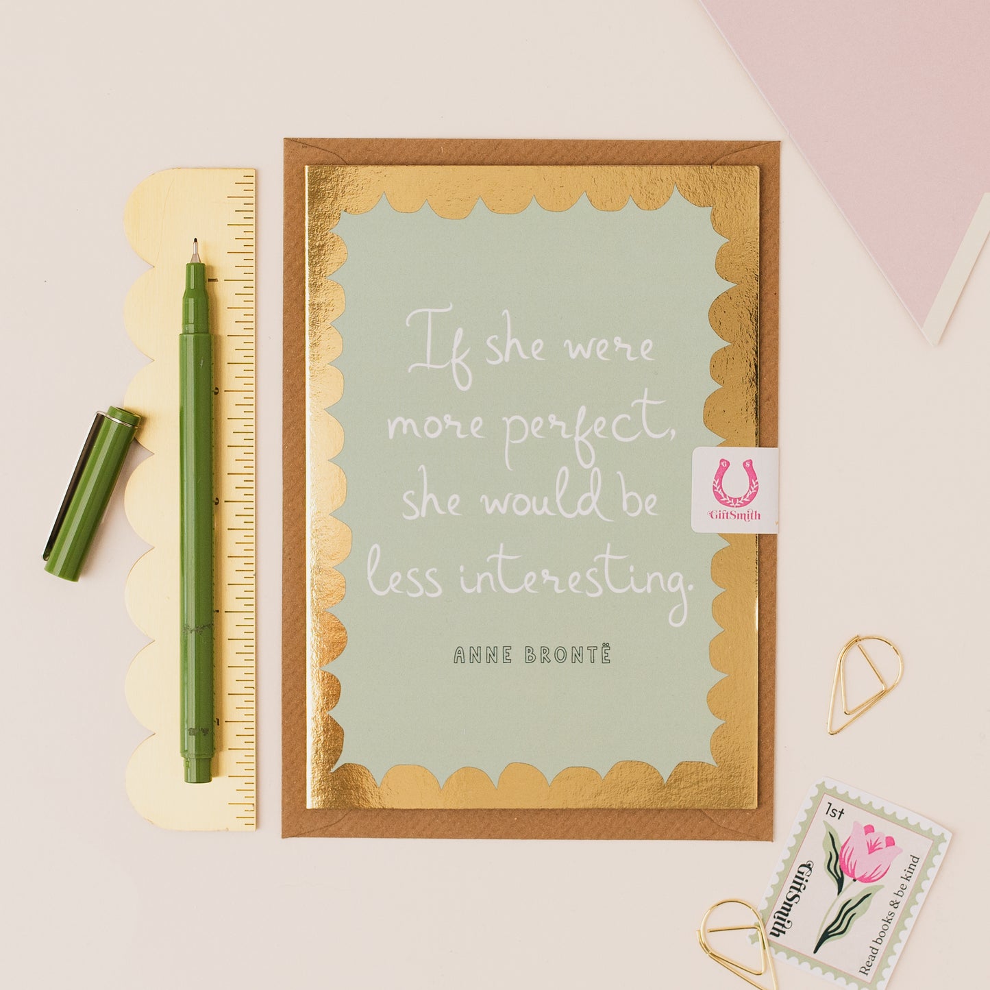IF SHE WERE MORE PERFECT Anne Bronte Feminist Greetings Card