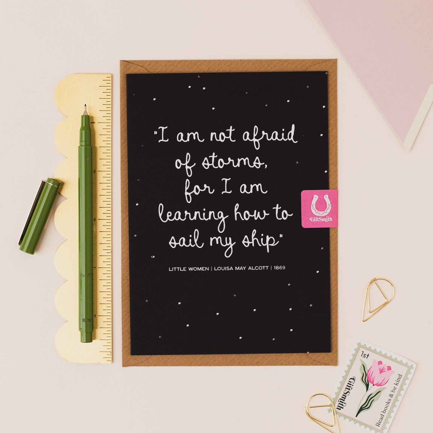 I AM NOT AFRAID OF STORMS Little Women Greetings Card