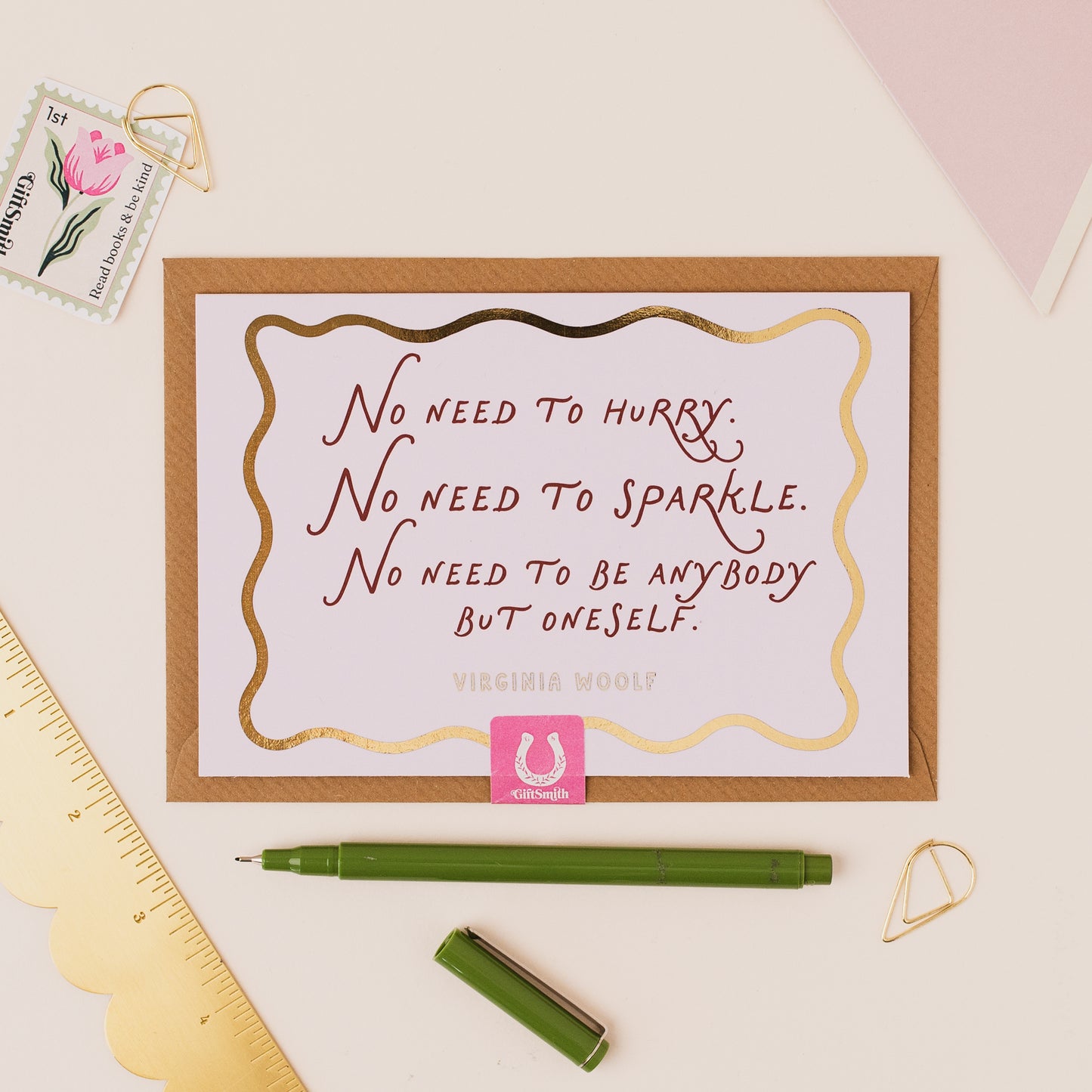 NO NEED TO SPARKLE Virginia Woolf Empowering Greetings Card