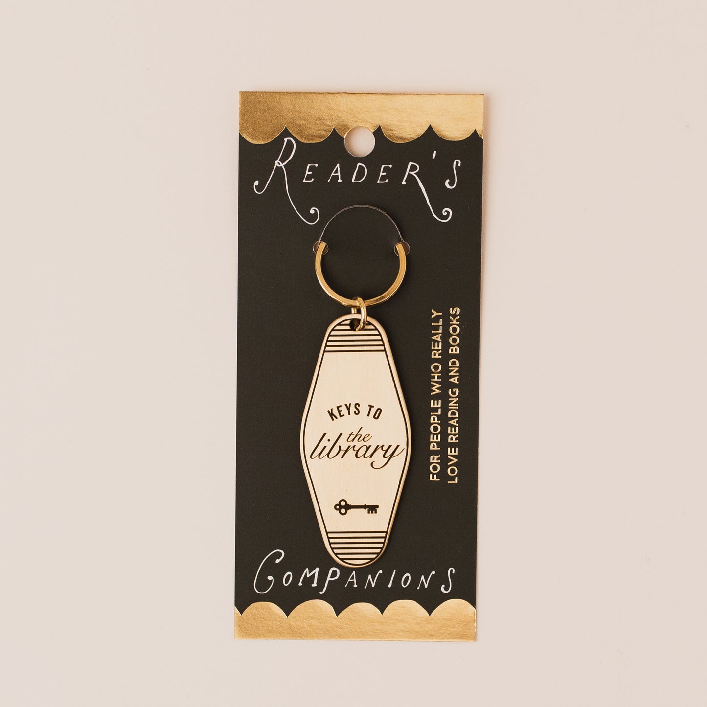 KEYS TO THE LIBRARY Reader's Companions Solid Brass Book Lover Keyring