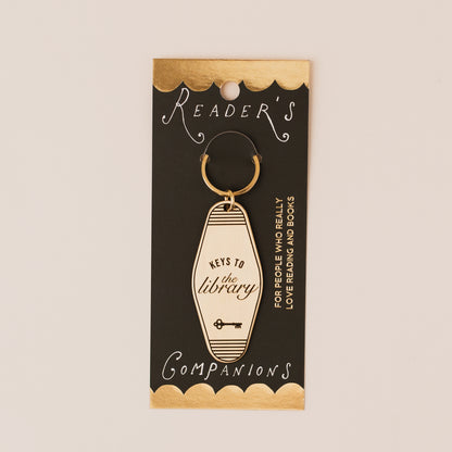 KEYS TO THE LIBRARY Reader's Companions Solid Brass Book Lover Keyring