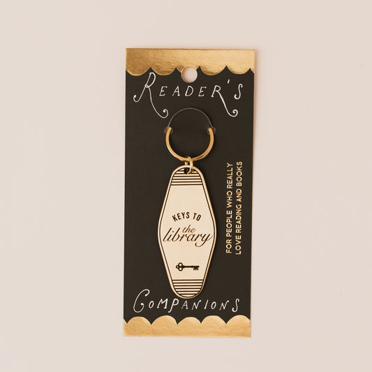 KEYS TO THE LIBRARY Reader's Companions Solid Brass Book Lover Keyring
