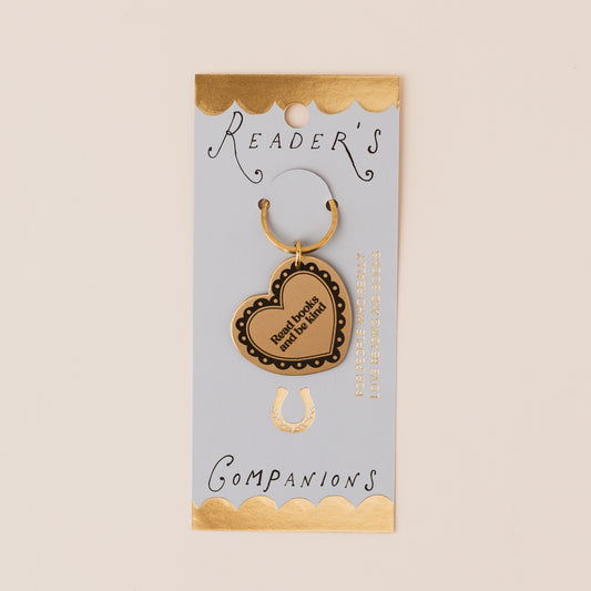READ BOOKS AND BE KIND Reader's Companions Solid Brass Book Lover Keyring
