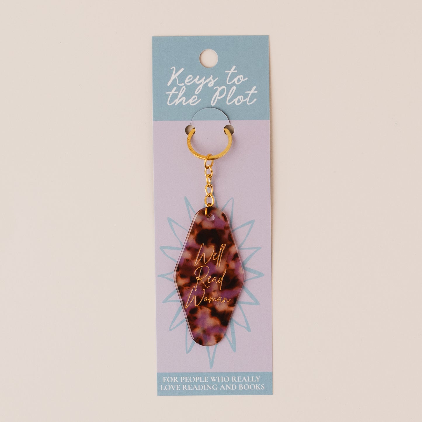 WELL READ WOMAN Book Lover Motel Keyring