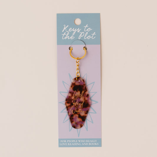 WELL READ WOMAN Book Lover Motel Keyring