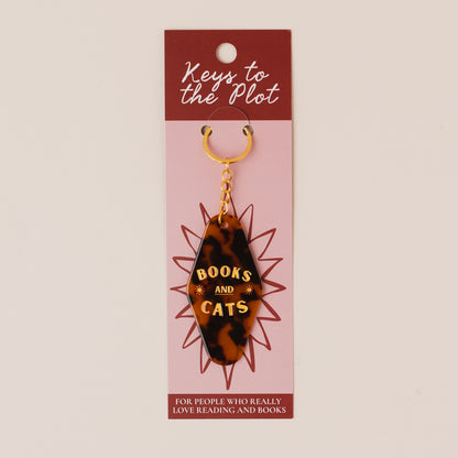 BOOKS AND CATS Book Lover Motel Keyring