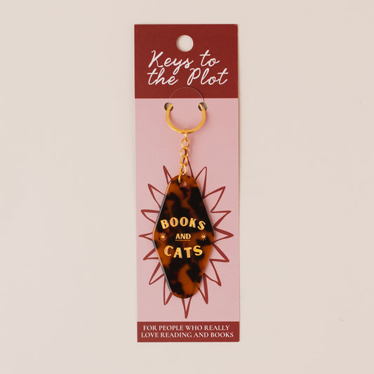 BOOKS AND CATS Book Lover Motel Keyring