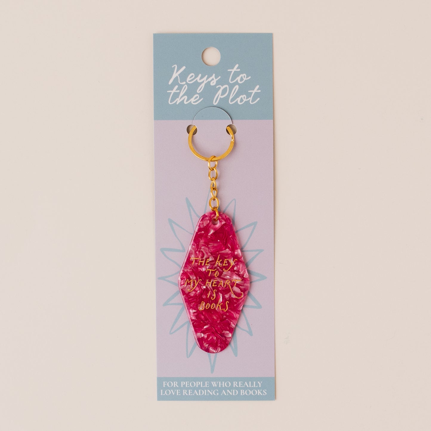 THE KEY TO MY HEART IS BOOKS Book Lover Motel Keyring