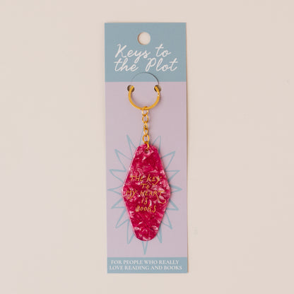 THE KEY TO MY HEART IS BOOKS Book Lover Motel Keyring