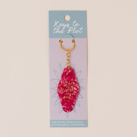 THE KEY TO MY HEART IS BOOKS Book Lover Motel Keyring