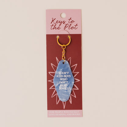 DON'T KISS BOYS WHO DON'T READ BOOKS Book Lover Motel Keyring