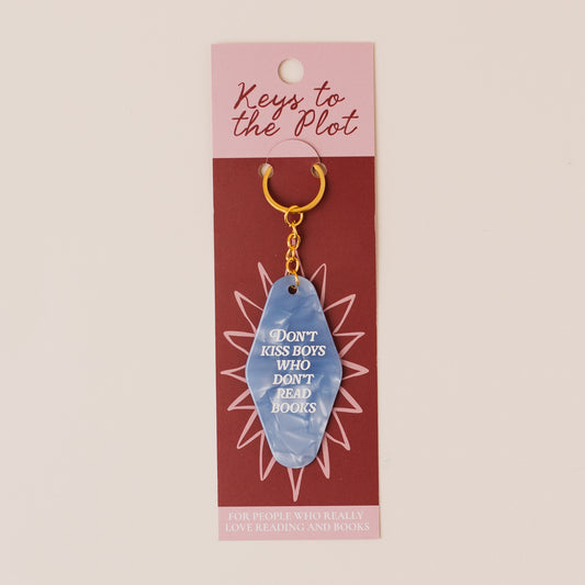 DON'T KISS BOYS WHO DON'T READ BOOKS Book Lover Motel Keyring