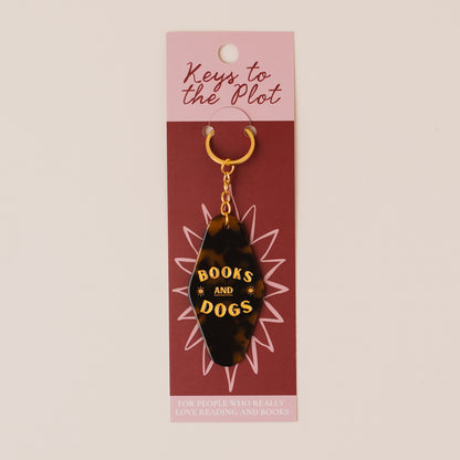 BOOKS AND DOGS Book Lover Motel Keyring