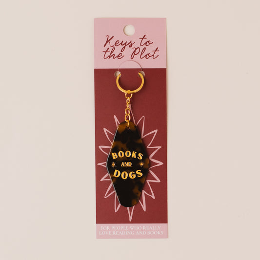 BOOKS AND DOGS Book Lover Motel Keyring
