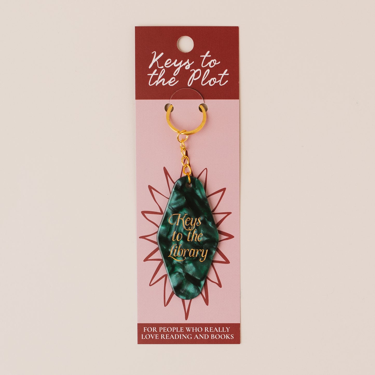 KEYS TO THE LIBRARY Book Lover Motel Keyring
