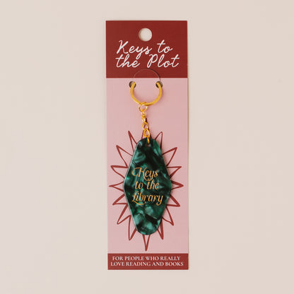 KEYS TO THE LIBRARY Book Lover Motel Keyring