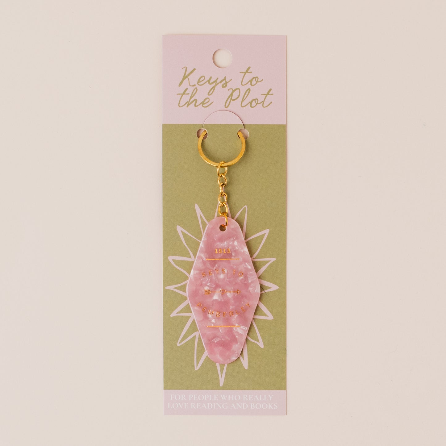 KEYS TO PEMBERLEY Book Lover Motel Keyring