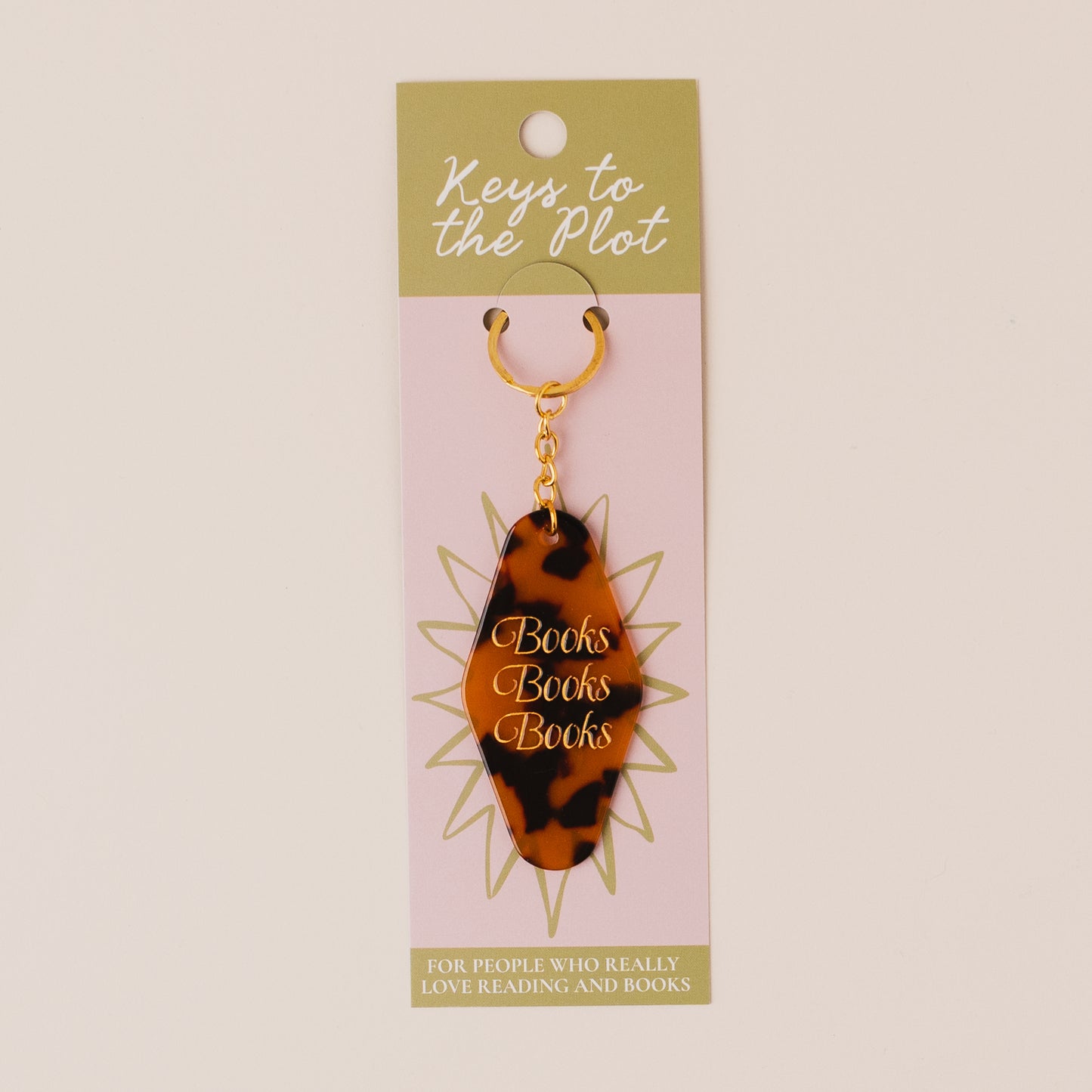 BOOKS BOOKS BOOKS Book Lover Motel Keyring