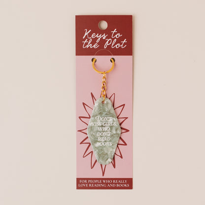 DON'T KISS GIRLS WHO DON'T READ BOOKS Book Lover Motel Keyring