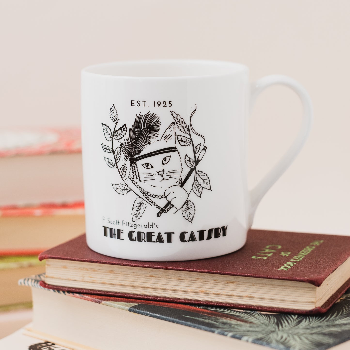 The Great Catsby Literary Cat Bone China Mug