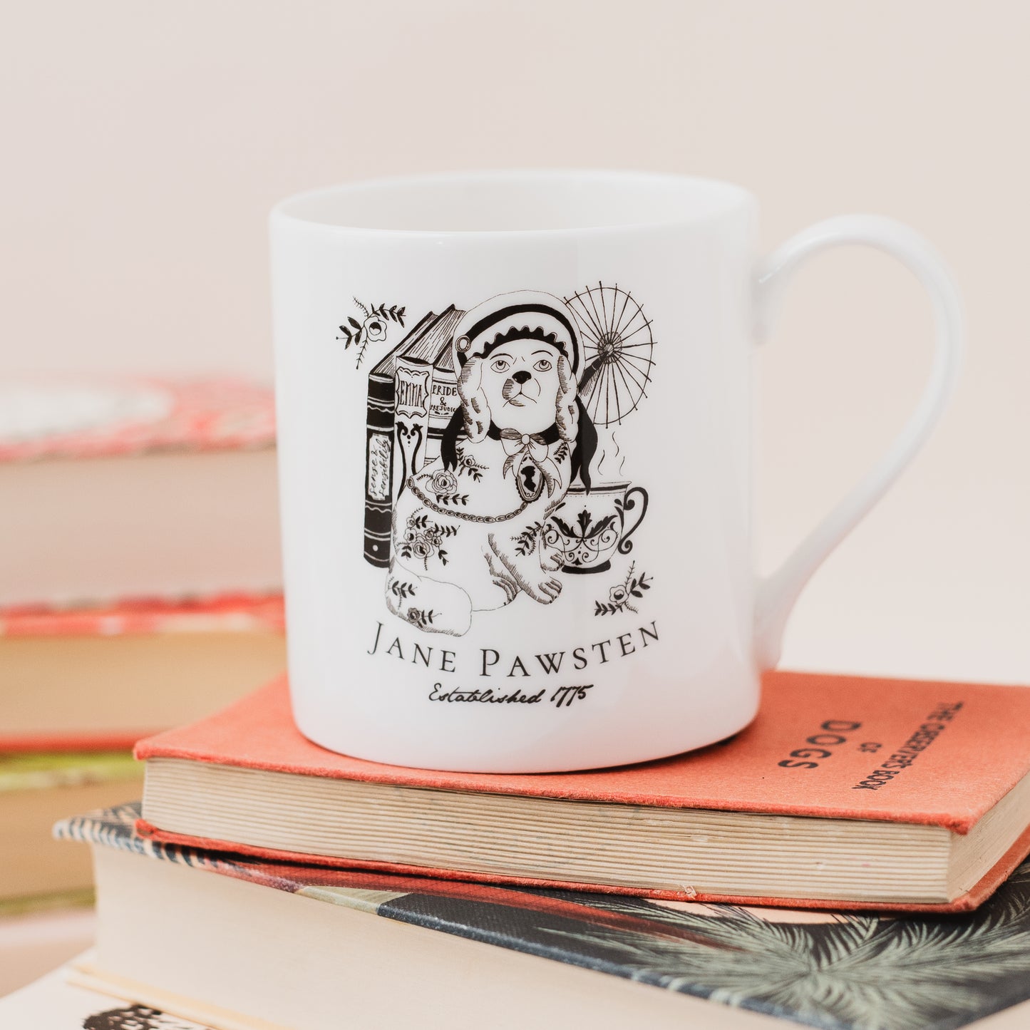 Jane Pawsten Literary Dog Bone China Mug